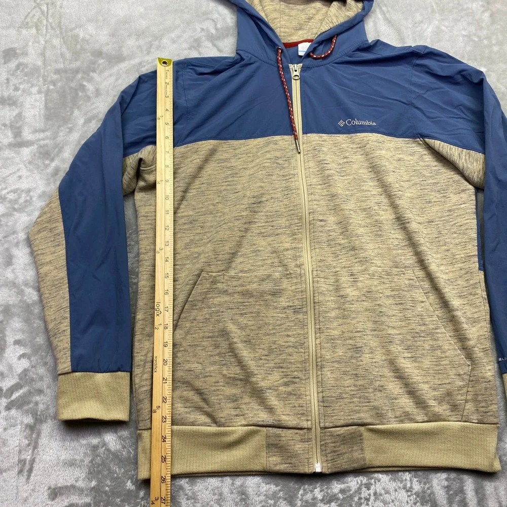 Columbia Lost‎ Larger Omni-Shield Full Zip Hoodie Mens Medium Blue Tan XM1508
